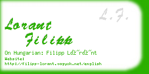 lorant filipp business card